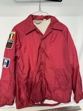 Vintage Catwel 70 s Tourist Jacket Top With Patches Button Red With 5 Patches XL