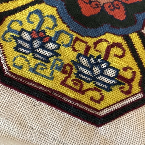 Hand Painted Needlepoint canvas by Sacred Lotus ? Partial Paternayan Yarns Read - Picture 6 of 11