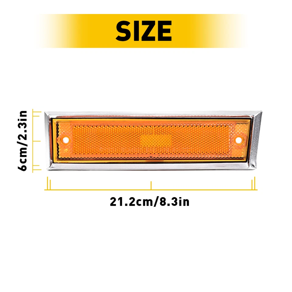 Par de luces de señalización delanteras laterales para 81-91 Chevrolet C10 C20 C30 GMC C1500 C2500 Foto 2 de 4