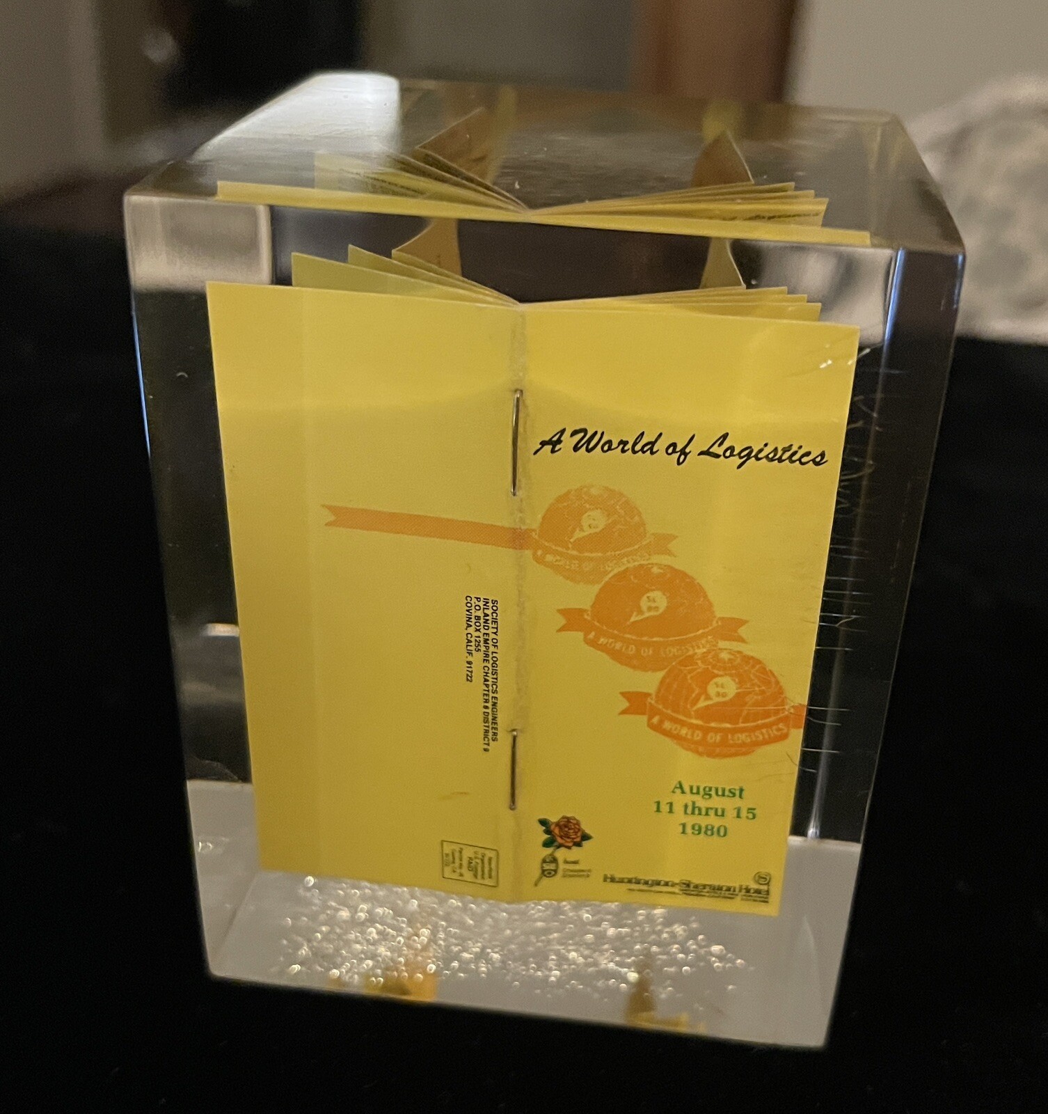 Unique Vintage Acrylic Paperweight 1980 