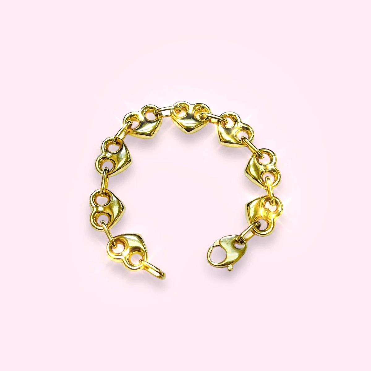 Gucci heart bracelet gold deals