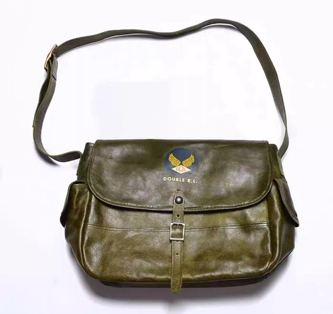 RRL MILITARY LEATHER SHOULDER BAG