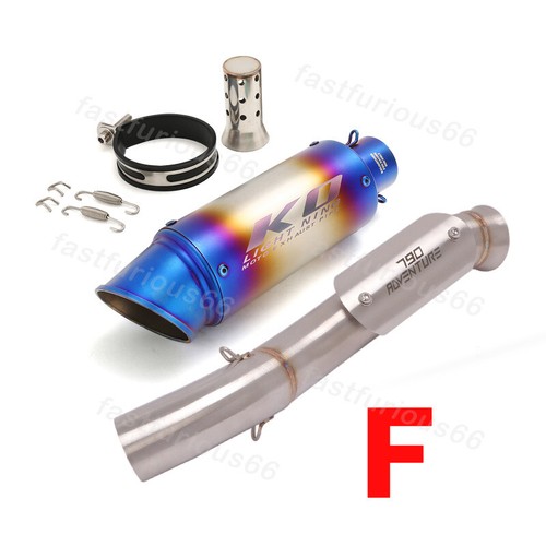 Exhaust Muffler Mid Link Pipe 51MM Steel System Modified For 790 ADV 2020-2023 - Picture 10 of 14