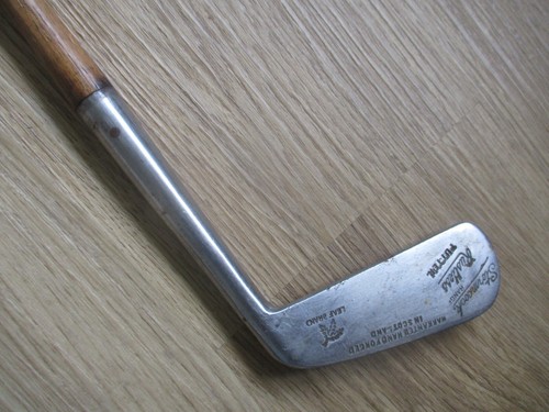 VINTAGE GOLF CLUB LEAF BRAND STORMCOCK RANGE PUTTER HICKORY WOOD SHAFT 34.5" LG - Picture 13 of 14