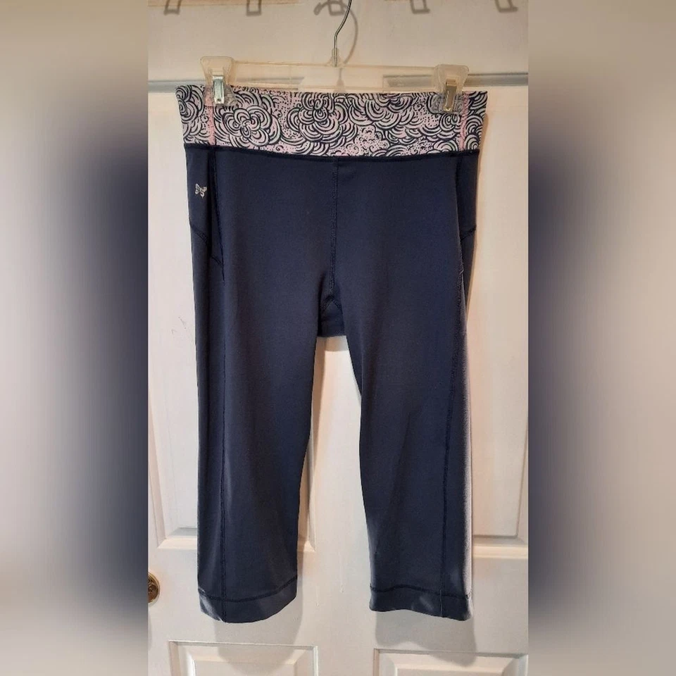 Leggings Lilly Pulitzer Mujer Medianos Azul Marino Capris Ropa de Resort Playa Diseñador Foto 3 de 4
