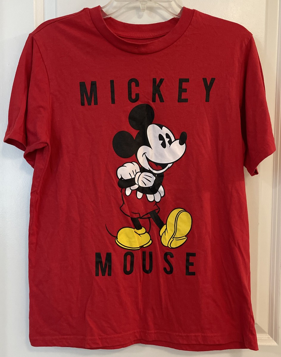 Disney Mickey Mouse Red T-shirt Men's Size Medium | eBay