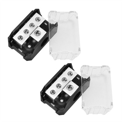 Idong 2-Way Fuse Holder – Copper Distribution Block For Car Audio, 0/2/4 To 4/6/8 Gauge, 60 Amp With Wrench