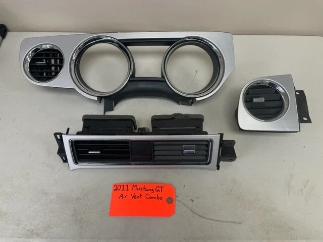 11 FORD MUSTANG 5.0 GT OEM SILVER ALUMINUM LOOK DASH TRIM HEATER AC VENTS |  eBay