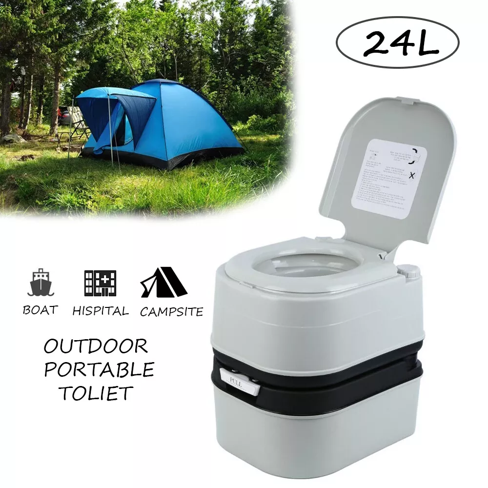 24L Toilette Portable 6 Gallon Égaliser Voyage Camping Extérieur