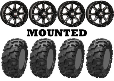 Kit 4 ITP Blackwater Evolution Tires 30x10-14 on High Lifter HL4 Black IRS