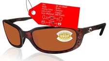 Costa Del Mar Brine Tortoise Frame Copper 580 Plastic Polarized Lens Sunglasses