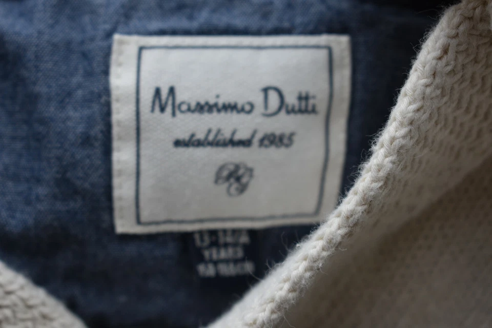 Suéter adolescente Massimo Dutti bege listra azul algodão tamanho 13-14 à venda - Imagem 2 de 4