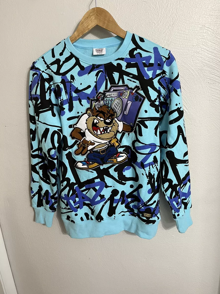 VTG 90s Looney Tune Tazmanian Devil Boombox Graffiti Sweatshirt XL Crewneck NWOT