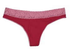 Plus Size 18/20 Lane Bryant Cacique Pink Cotton Lace Thong vtg