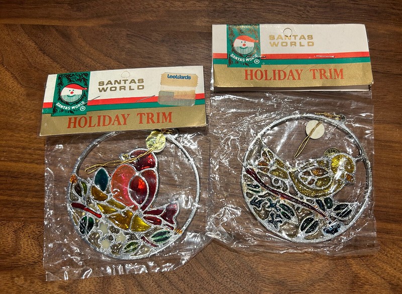 Vintage Kurt S. Adler Santas World Holiday Trim Lot 2 Bird Ornaments - sealed