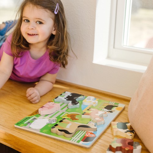 KIDS TODDLERS PUZZLE Wooden Farm Animals (8 Pcs) - Picture 3 of 12