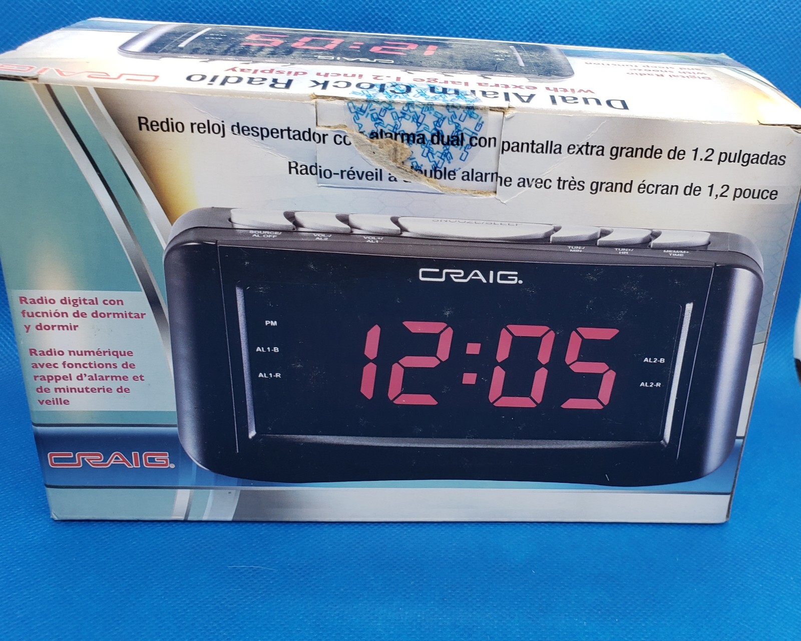 Craig CR 45372 Dual Alarm Clock With Digital PLL AM/FM Radio In Black 1 . 2 Inch featured image