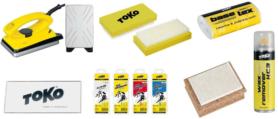 Toko Skiwax Set 10-teilig mit Wachsbügeleisen - Alpin + Nordic + Board Skiwax