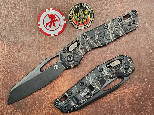 Microtech MSI Ram-Lok Manual Tri-Grip Tiger Camo Black Apocalyptic M390MK Blade
