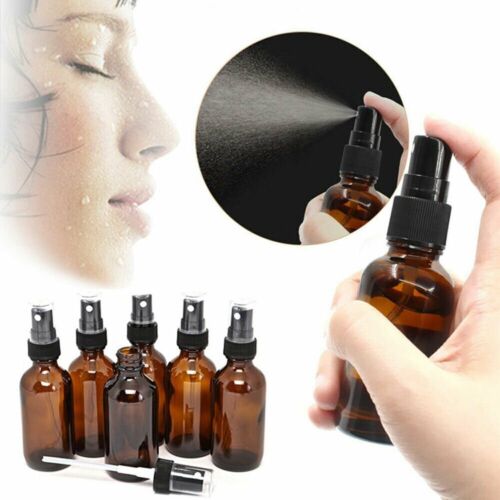 30-100ml Amber Glass Essential Oil Spray Roller Bottles Mist Sprayer Containers - Picture 4 of 15