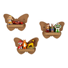 Butterfly Shaped Set of Shelves Suitable for Tonie's, Wall Mounted Tonie Storage