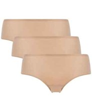 Chantelle L78145 Soft Stretch 3-Pack Seamless Beige Hipster Briefs One Size