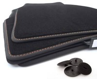 NEU FußMatten FüR BMW Ix I20 (Ziernaht Braun) Premium Velours Automatten Set 4X