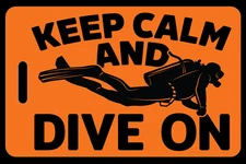 Personalized Safety Orange Keep Calm and Dive On Luggage/Gear Bag Tag