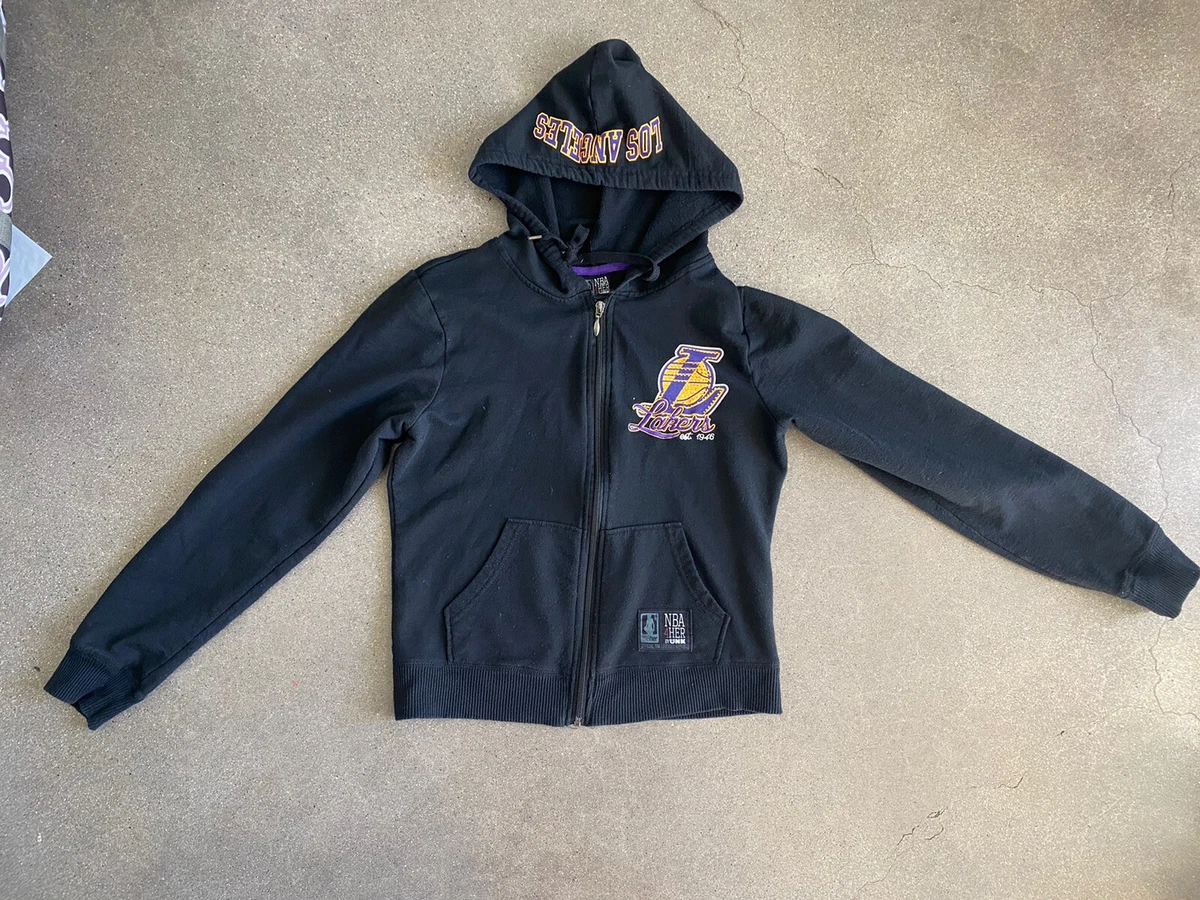 NBA for Her LAKERS black zipper front hoodie women s M