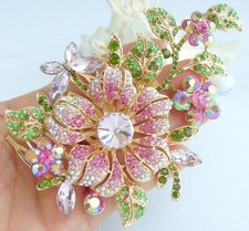 Exquisite 4.72" Tiara Orchid Flower Hair Comb Rhinestone Crystals FSE04712