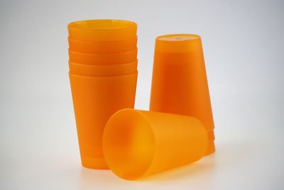 70 Plastik Mehrweg Trinkbecher orange 0,4 l Partybecher Becher Plastikbecher 