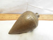 Lg Vintage Brass Turnip Plumb Bob Level Wood Working Tool Steel Tip Two Pound