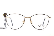 GENNY 526 5021 53*16 nero oro vintage montatura occhiali da gatto 1980👓Donna