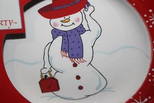 Red Hat Society Tea Party Canterbury 4 Christmas Snow Lady Dessert Plates