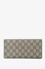 Portefeuille continental Gucci marron ivoire GG monogramme suprême