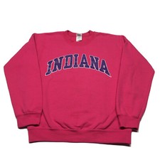 Vintage Indiana University Sweatshirt Mens Small Hoosiers Pink Blue Pullover 90s