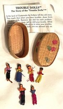 Vintage Guatemalan Mini Worry Trouble Dolls in box Authentic 1 Tall