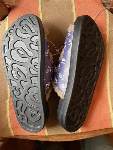New Purple Aerosoles Laura Ashley La Olivia Aware Floral Slides Faux Fur Trim 7M - 第 3/11 張圖片