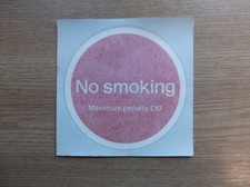British Rail Carriage No Smoking Sign