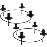 Eleganter Kerzenring FüR Stabkerzen, Kerzenhalter In Mattschwarz, Ø33,5Cm