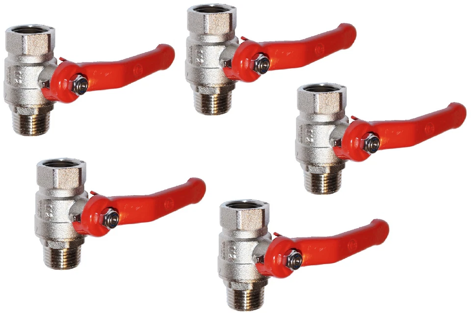 LF 5 x Einschraub-Kugelhahn Kugelhahn Absperrhahn IG/AG voller Durchgang ver.Größen