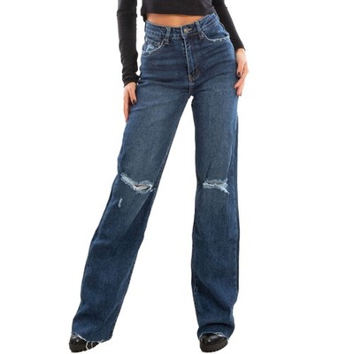 Damen Jeans Hose Palazzo Baggy weites Bein High Waist Denim TOOCOOL SJ894