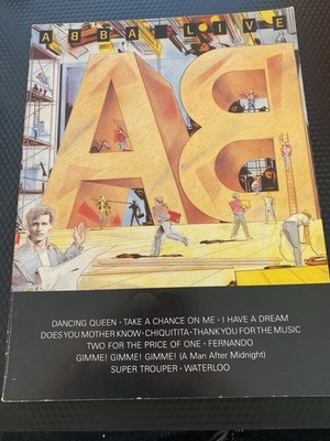 Abba Live Guitar Voice Song Book Sheet Music Chords Lyrics Clef Notation 