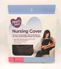 Parent's Choice Nursing Cover With Full Coverage Adjustable Neckline BLACK NEW