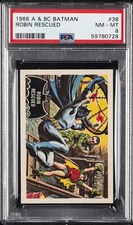 1966 A & BC BATMAN (BLACK BAT ON FRONT) #38 ROBIN RESCUED PSA 8