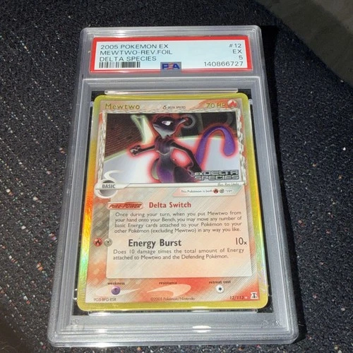 2005 Pokémon EX Mewtwo Delta Species Reverse Holo #12 PSA 4 VG-EX