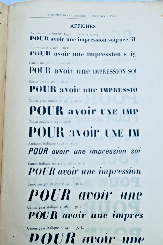 fonderie Specimen des caractères - Photo 1/4