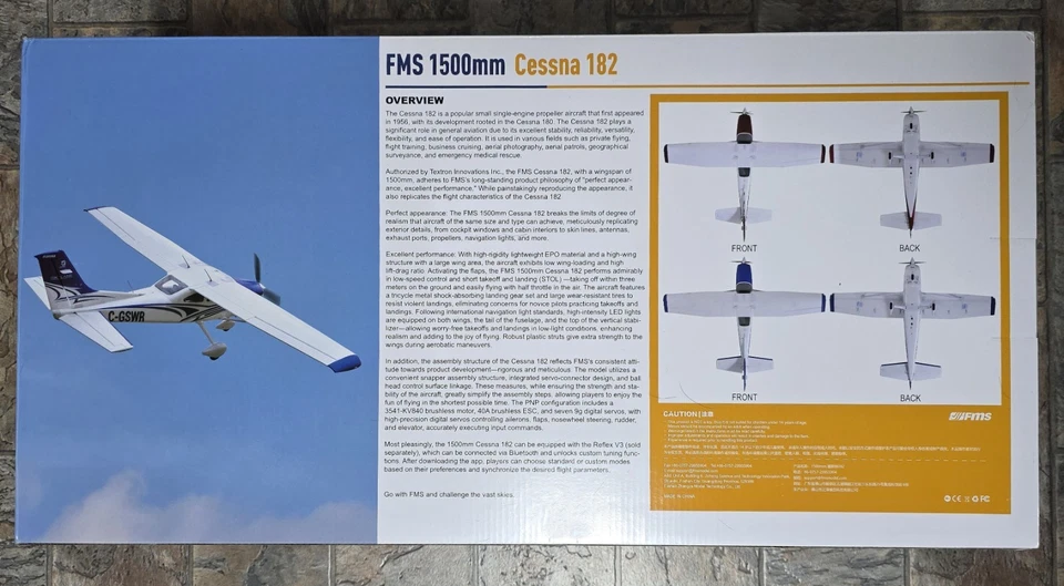 FMS 1500mm Cessna 182 PNP FMS148PRD Red Color BRAND NEW W/original shipping box - Image 3 of 4