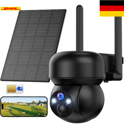 Solarbetriebene 2K-Überwachungskamera | 360° PTZ mit PIR-Bewegungserkennung