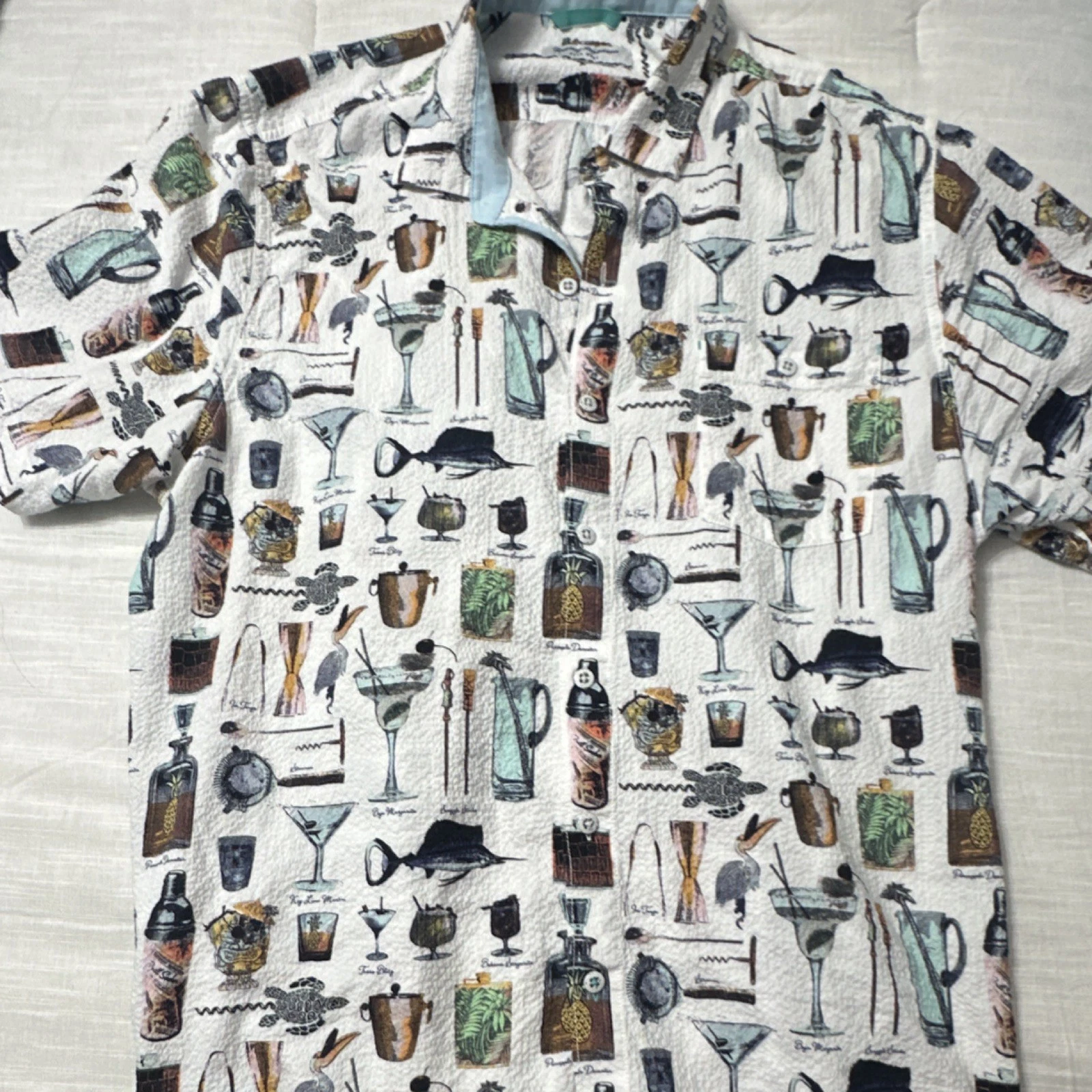 Tommy Bahama Men's Multicolor Short Sleeve Button-Up Shirt XL Hawaiian